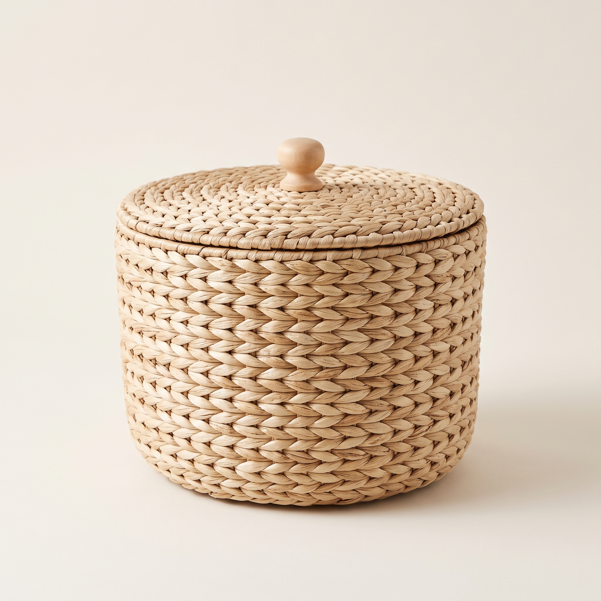 Water-Hyacinth Storage Basket with Lid